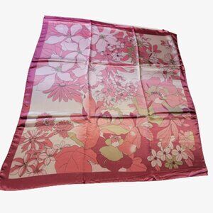 Pink Floral Square Scarf  NEW